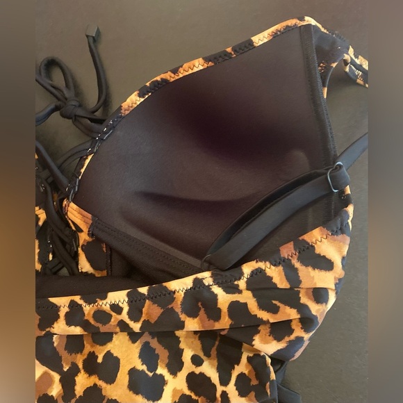 Bar III Cheetah Animal Print Lace Up One-Piece Swimsuit Size Small NWT - Picture 10 of 13